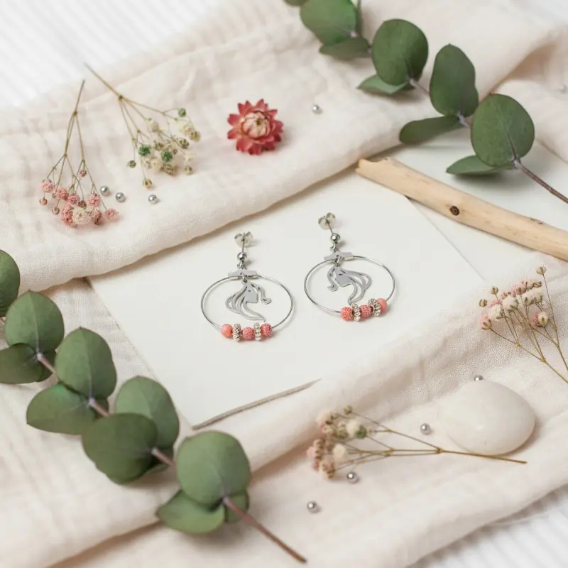 Boucles d'oreilles Fémina Acier — Élégance discrète, faite main