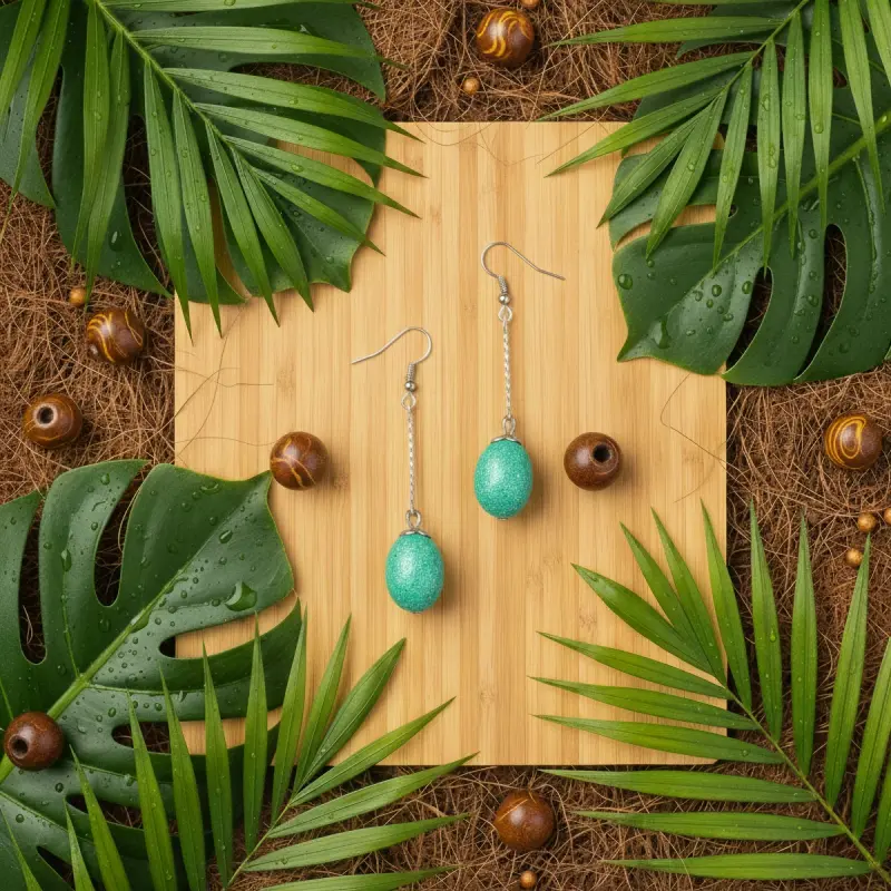 Boucles d'oreilles Palm — Graines de palmier, esprit tropical