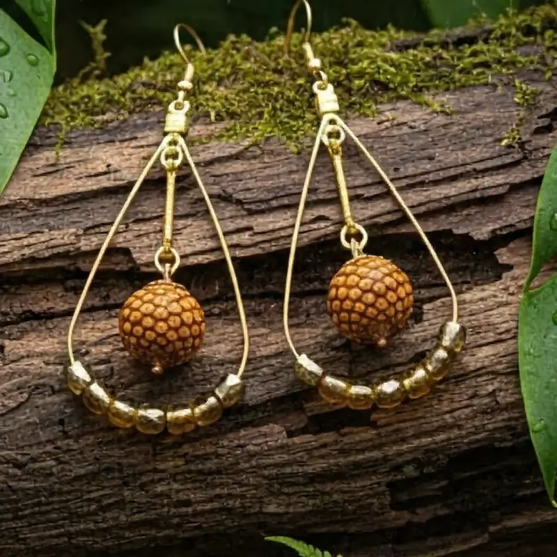 Boucles d'oreilles Rotin — Touche végétale, finesse naturelle